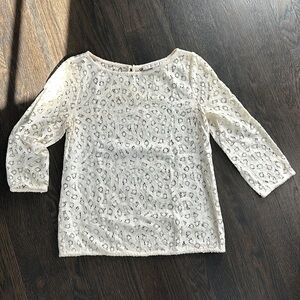 Loft lacy shell top off white